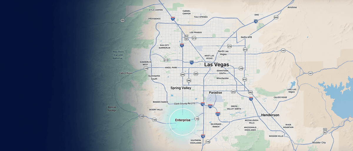 Map of the Las Vegas Valley with Enterprise highlighted