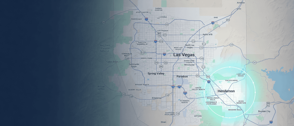 Map of the Las Vegas Valley with Henderson highlighted