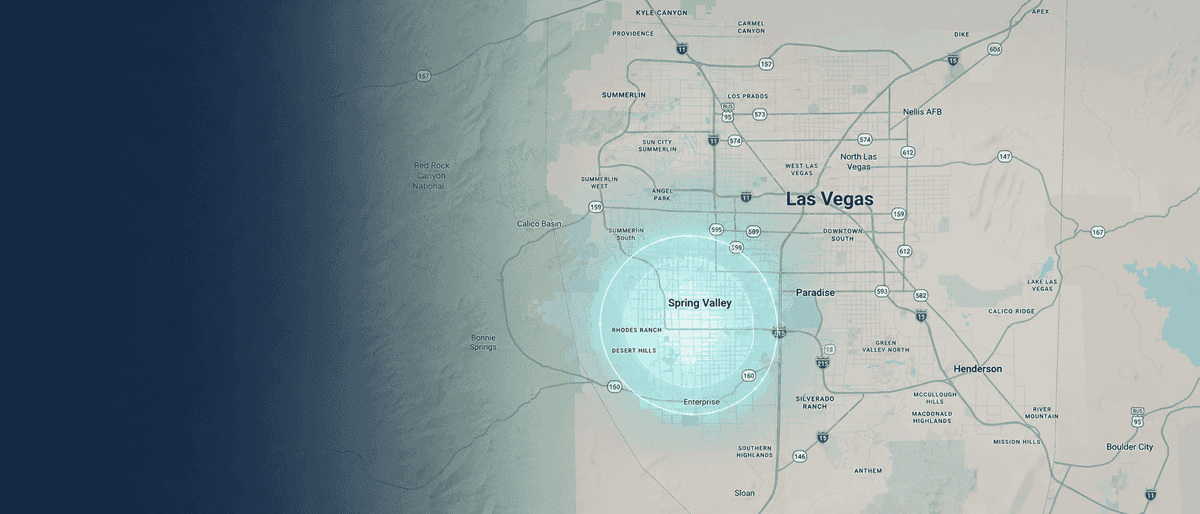 Map of the Las Vegas Valley highlighting the Spring Valley area