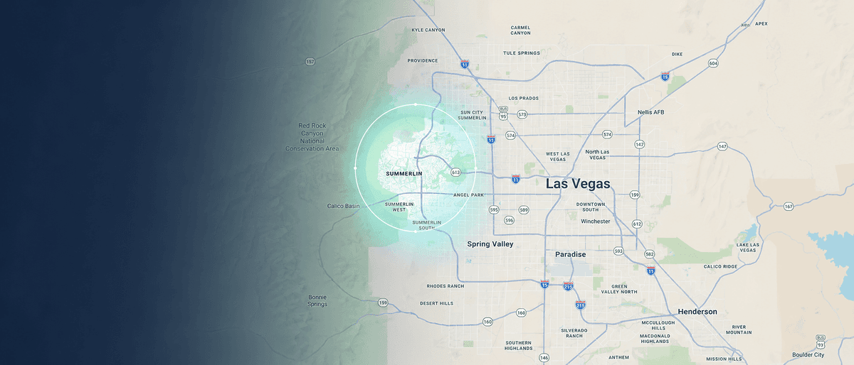 Map of the Las Vegas Valley with Summerlin highlighted