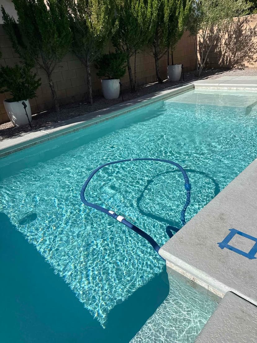 Pool after AquaVision Pool Care service visit, crystal clear water